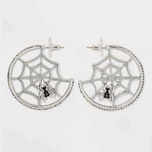 Baublebar Sugarfix Spider Web Halloween Cutie Crawler Hoop Earrings NWT